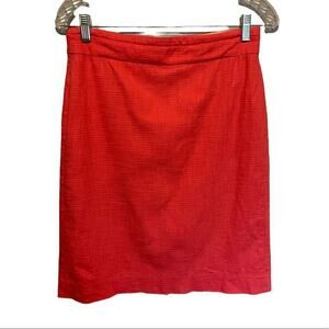 J. Crew Coral Pink Cotton Pencil Skirt Size 0